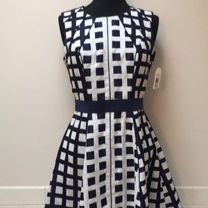 Jessica Simpson size 4 dress fit flare navy blue NWT